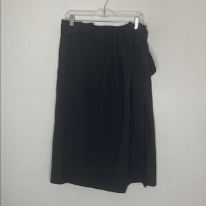 COS Black Wool Blend Paperbag Style Pull Tie On The Side Skirt Size 10